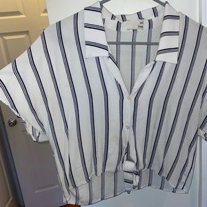 Striped tie front cropped shirt Wilfred Free